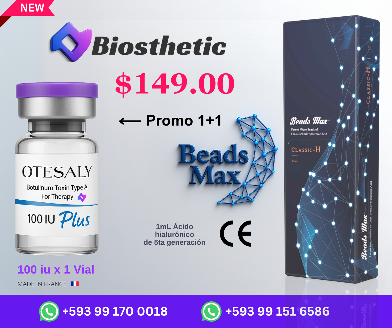 Otesaly Ecuador con Beads Max ácido hialurónico promoción 1+1