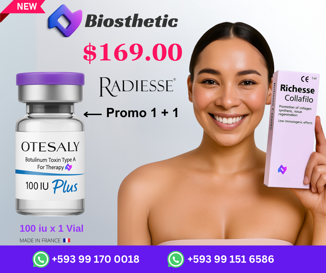 Radiesse Ecuador con Otesaly promoción 1+1 Bioesthetic Ecuador